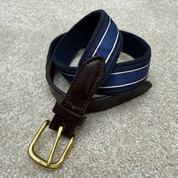 Vineyard Vines blue white stripe golf belt men's size 30 (1.25" wide) - Picture 11 of 11